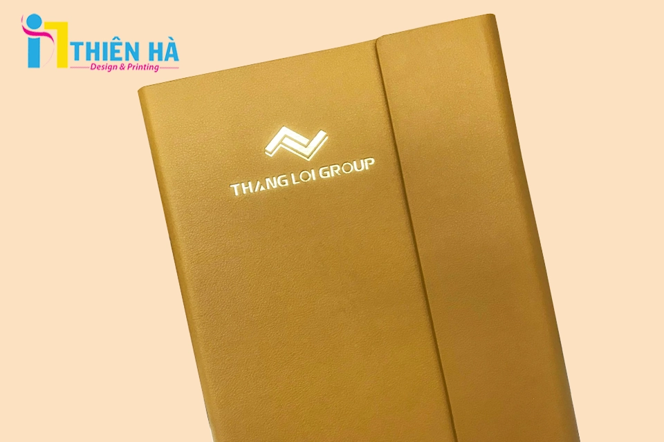 Sổ tay ép kim dập chìm logo